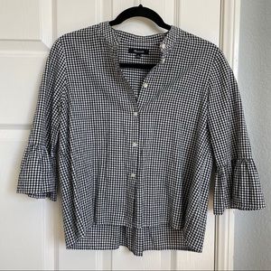 Madewell Gingham Bell Sleeve Top